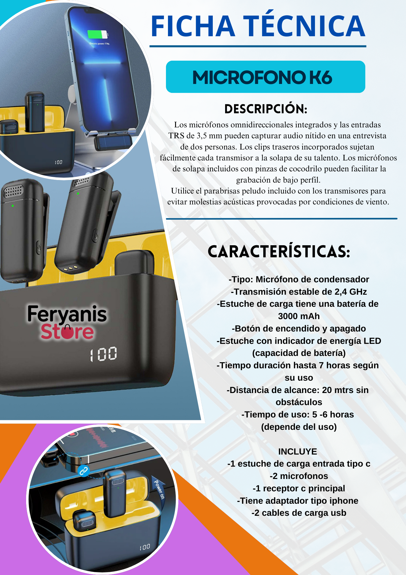 MICROFONO K6 - ¡Sonido PRO en tu bolsillo!
